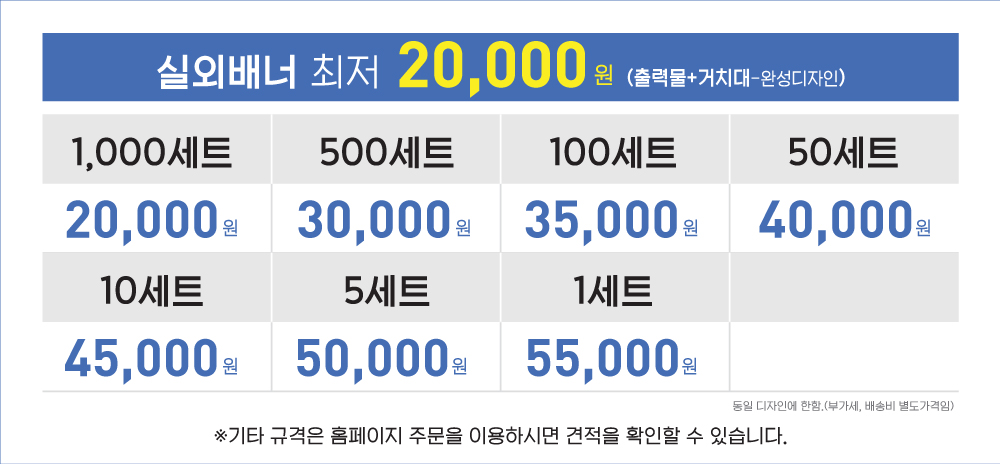 실외용배너+출력물